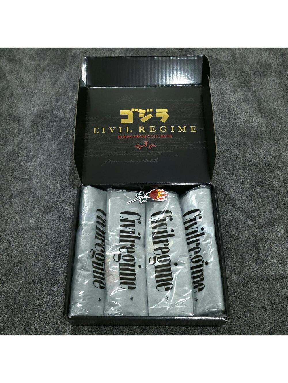 Civil Regime x Godzilla Basic Tees Box Set, Medium (boxy cropped fit), NWT